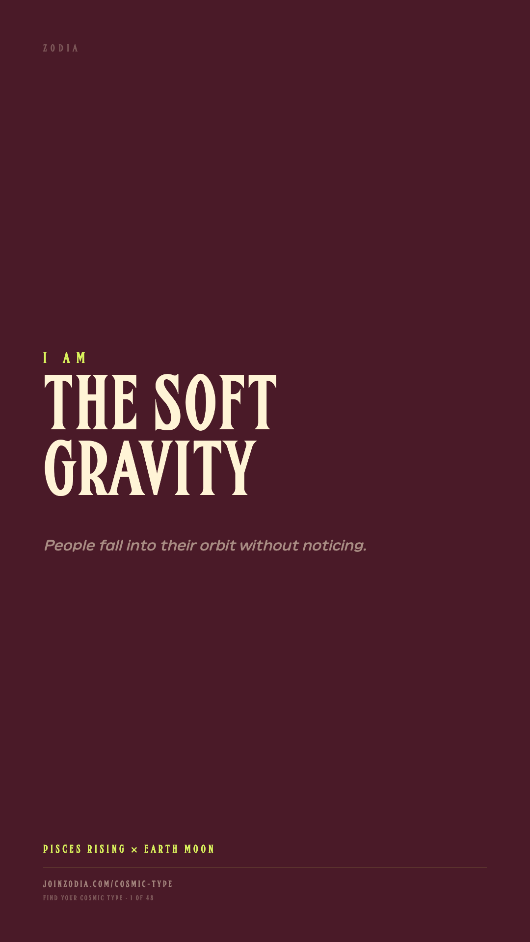 The Soft Gravity cosmic type share card
