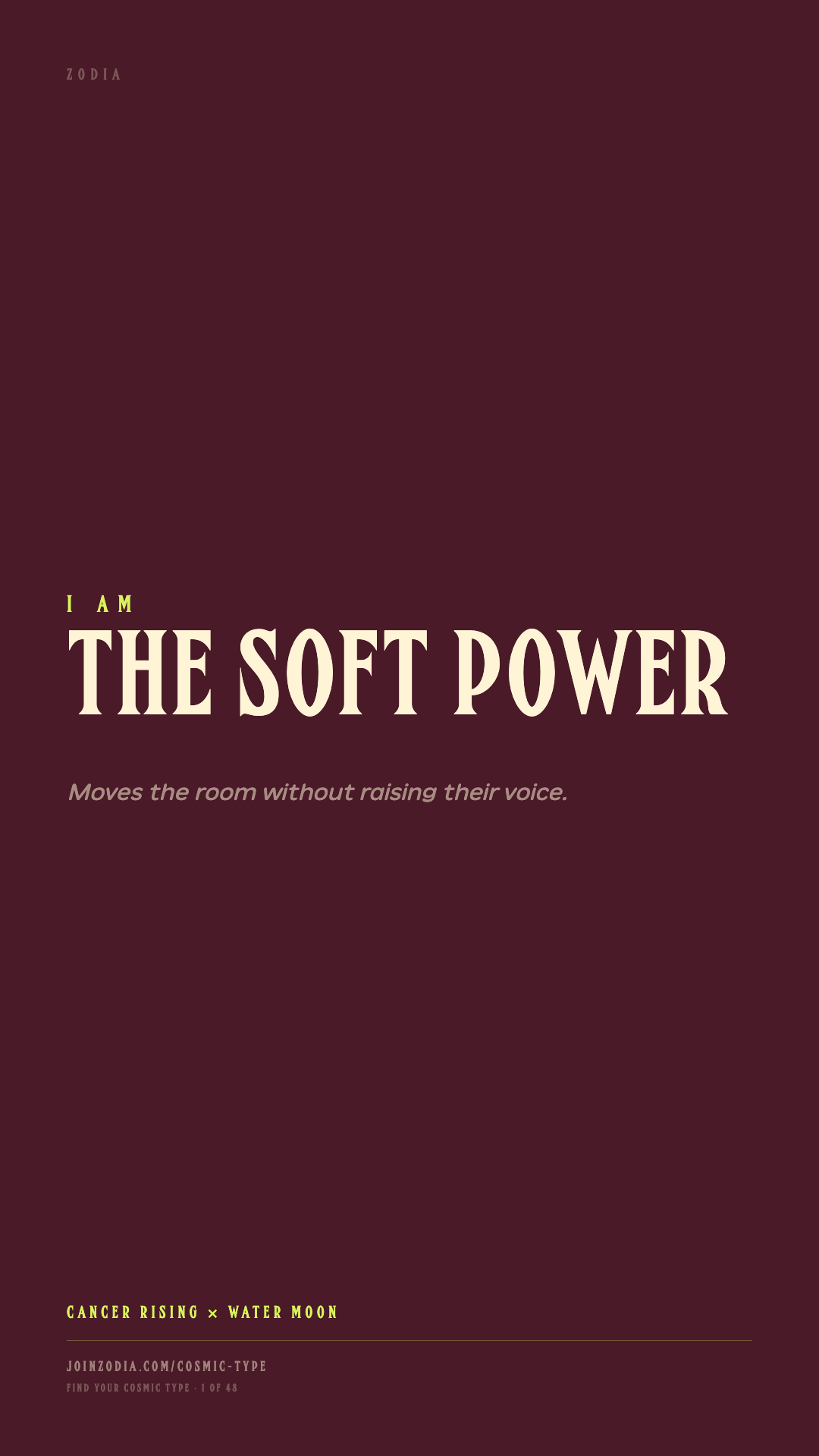 The Soft Power cosmic type share card